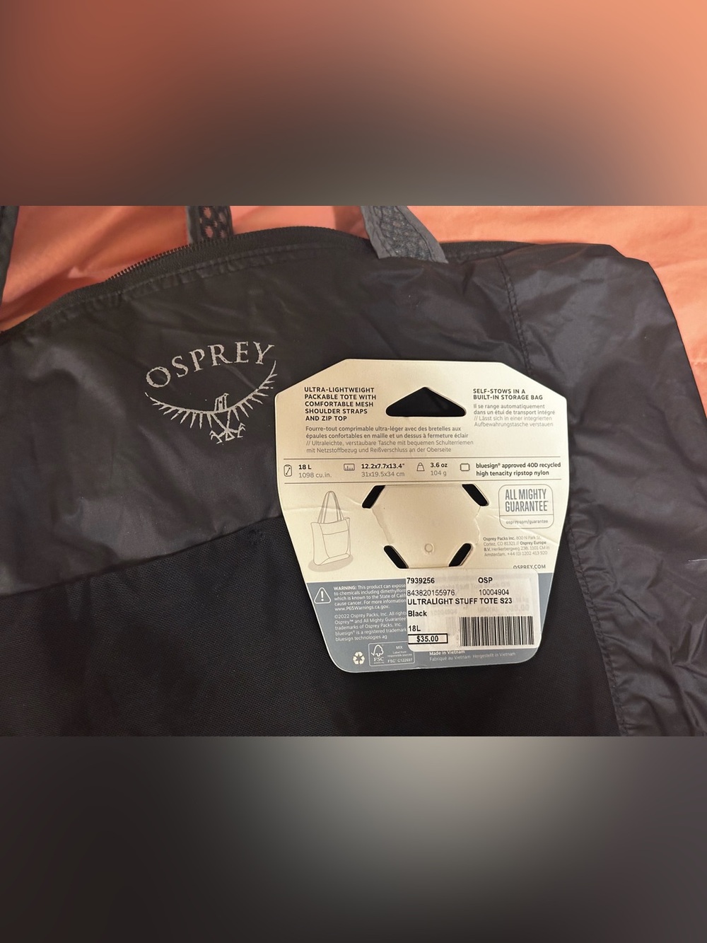 OSPREY Ultralight Stuff Tote - like new - Picture 6 of 6
